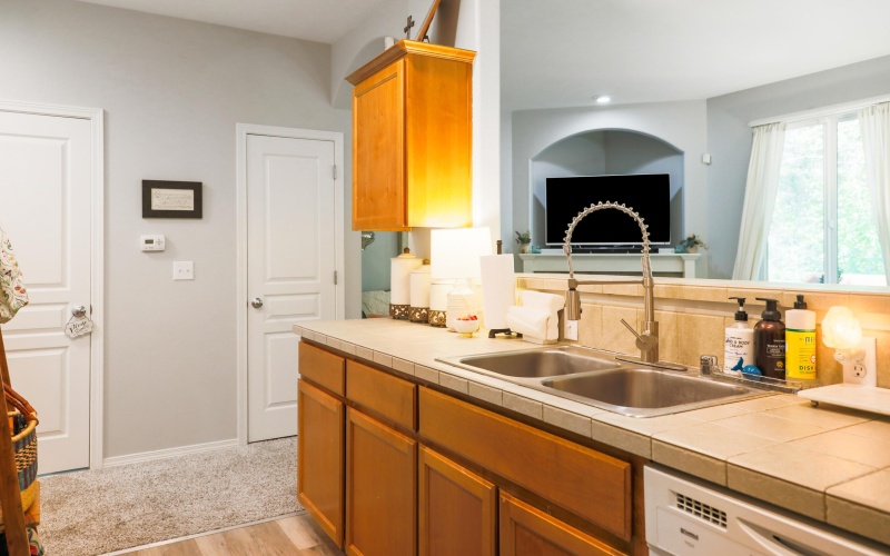 Kitchen connecting to Main living area