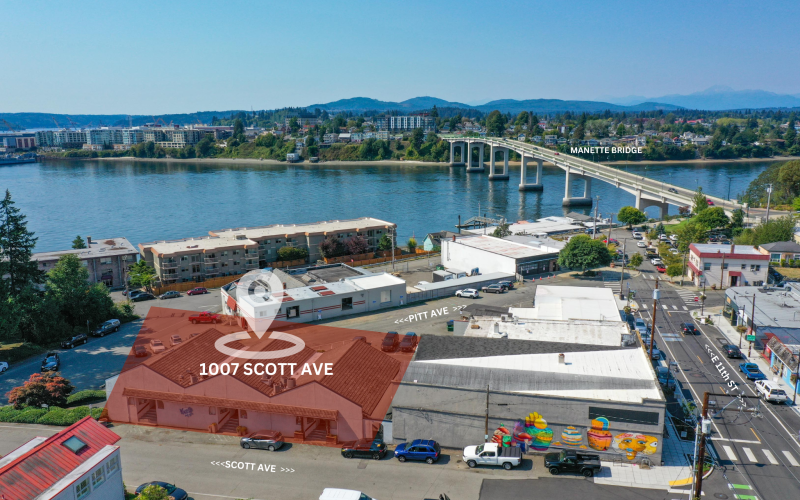 Marked location in relation to Manette Bridge